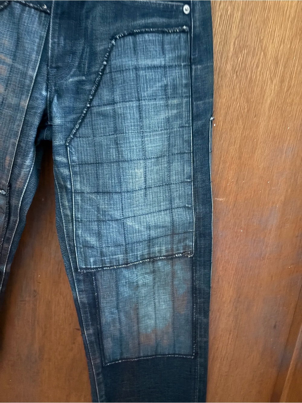 NEIGHBORHOOD Japan sz XS 28 Denim Blue Jeans Patchwork - Picture 3 of 15